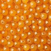 NUKAYAI 500Pcs Yellow Crystal Glass Beads 8mm for Earring Necklaces Bracelets, Round Crystal Beads for Bracelet Making Kits DIY Crafts(Yellow Orange)