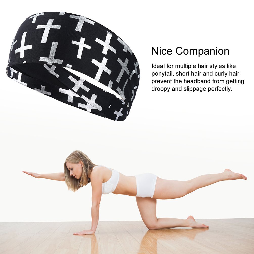 VBIGER Femme Bandeaux Elastique Cheveux Serre-tête absorbant l\'humidité Yoga Bandeau de Maquillage de sport avec une motif géométrique,6Pc