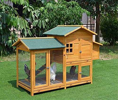 JHKGY Deluxe Holzkaninchen Hutch Pet Cage Shelter,Hen House Geflügel Arche Home Nest,Hühnerstall Aus Holz,Mit… – Bild 3