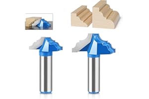 1/2inch Shank 12mm Shank Bit Yarn Cutter Cabinet Molding Double Corner Carving Bits 1Pcs(12.7X32.5 3015-5013)
