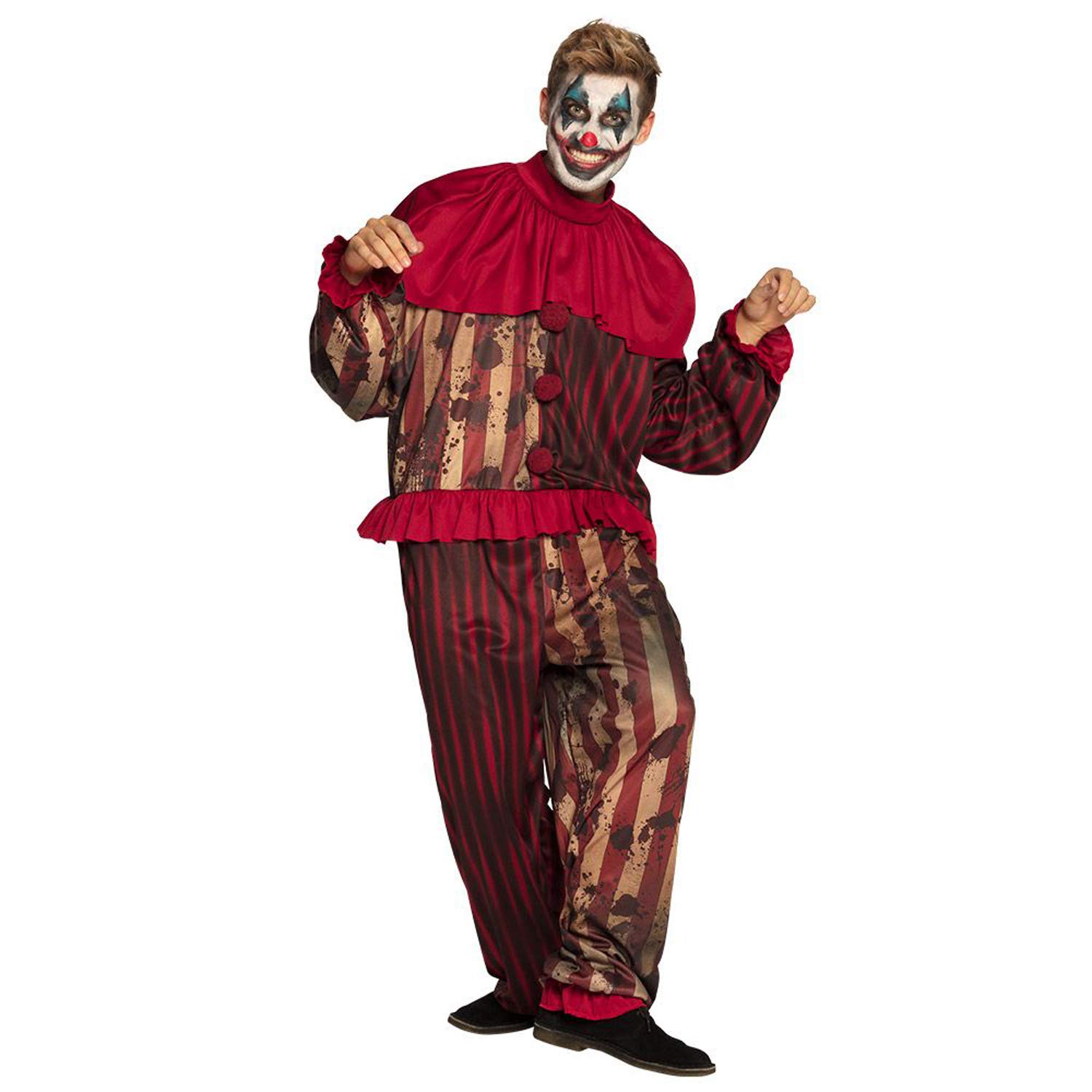 Boland 79196 7919 Midnight Clown Adult Costume (Collar, Jumpsuit), Multicoloured, XL (54/56)