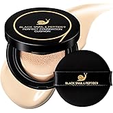 Farmstay Black Snail & Peptide 9 Perfect Cushion Foundation | Full Coverage, Lightweight, Skin-Fit, Smooth Radiant Finish, Korean Cushion Foundation (#21 Light Beige, 0.53 Fl Oz)