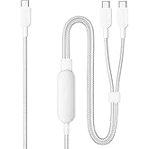 Anker 2-in-1 USB C to USB C Cable, 140W Max (1-Pack, 4 ft, White) | Fast Charging Cord, for iPhone 18 Pro / 18 Pro Max / 17 / 17 Pro Max / 16 Series, MacBook Air / Pro, and More