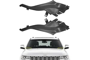 YUNHECAM Front Windshield Wiper Cowl Hood Side Seal Extension Fender Cover Trim for Jeep Cherokee 2014-2018 Pair Left Right Black Plastic Panel Caps 2PCS