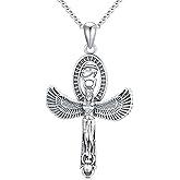 SIMONLY Mother's Day Gifts Goddess Necklace for Women 925 Sterling Silver Goddess Amulet Necklace Ancient Egypt Greek Mythology Jewelry Gifts for Her