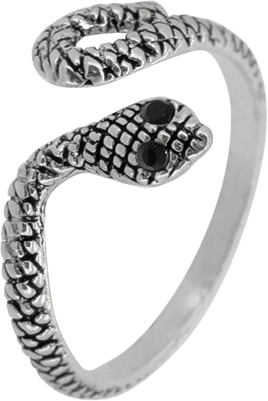 Amazon 新宿銀の蔵 ヘビ デザイン トゥーリング ブラック フリーサイズ シルバー 925 指輪 レディース トゥリング 蛇 トーリング 通販