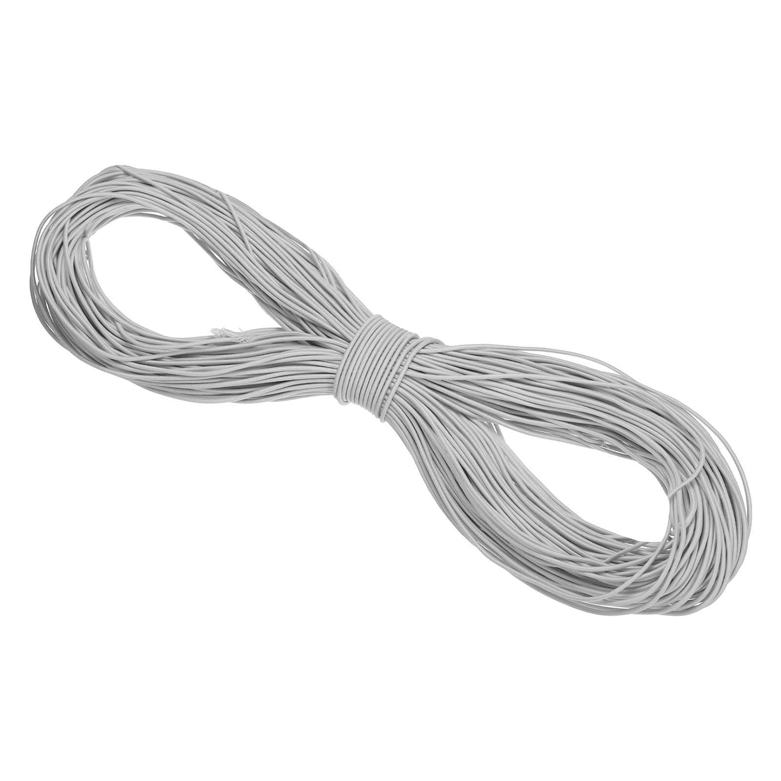 PATIKIL 100 Yards(90m) Bungee Cord Elastic Cord Heavy Stretch String Rope 2.5mm Light Grey for Crafting DIY Sewing Hook Straps Camping Tie Down Strap