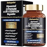 Lisopomal Lithium Orotate Complex Capsules, Lithium Orotate 20 mg, Magnesium Glycinate & Ashwagandha, Brain Health Supplements for Cognitive, Mood & Memory – Non-GMO, 120 Vegan Capsules