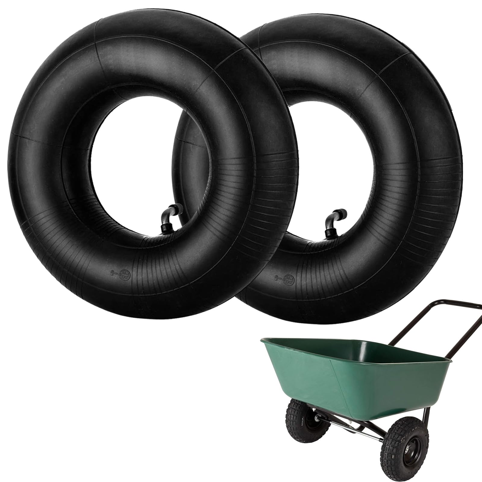 4.10/3.50-4 Inner Tube with TR-87 Bent Valve Stem Replacement Wheelbarrow Tire Inner Tube for Hand Trucks Lawn Mowers Trailers