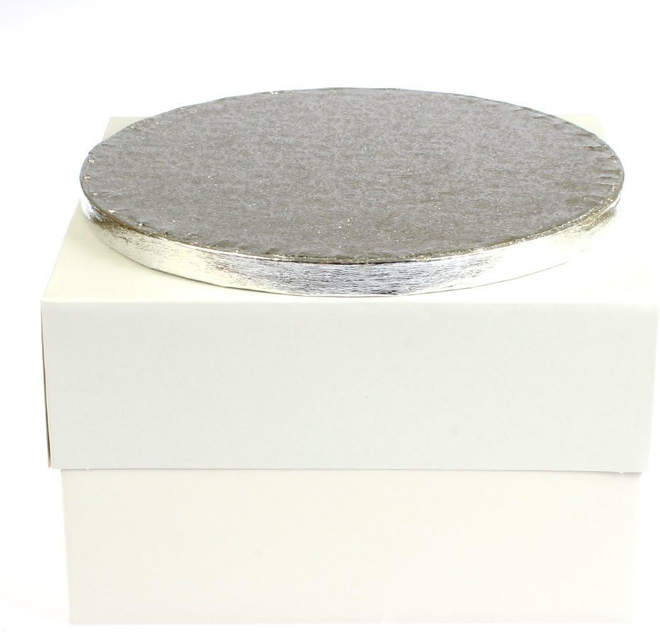 10 x 14" x 14" x 6" Inch White Cake Box & 14" Round Cake Drum