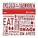 Lunchskins Reusable Sandwich Bag, Red Word Collage