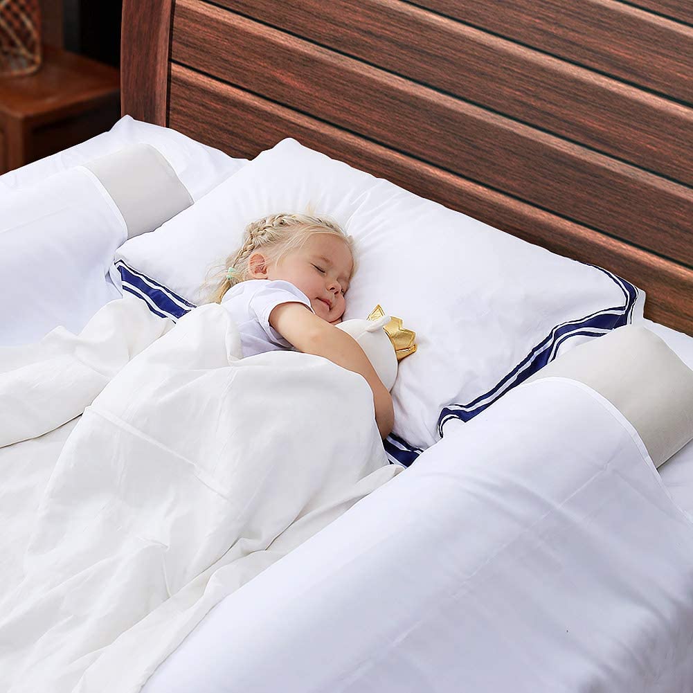 [2-Pack] Travel Bed Rails for Toddlers | Inflatable Bed Rails, Blow Up Bed Rails for Kids | Toddler Bed Guard Rail for Full, Queen, King Size Beds | Portable Bed Rail for Home, Hotel or Travel