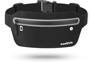 Aore Life Running Belt, Slim Running Fanny Pack for Women and Men, Ultra-thin and Comfortable Running Gear, Waist Pack, Phone Belt, 23.5" to 42.5" Waist Size, Fits All Smartphone Up to 7 Inch