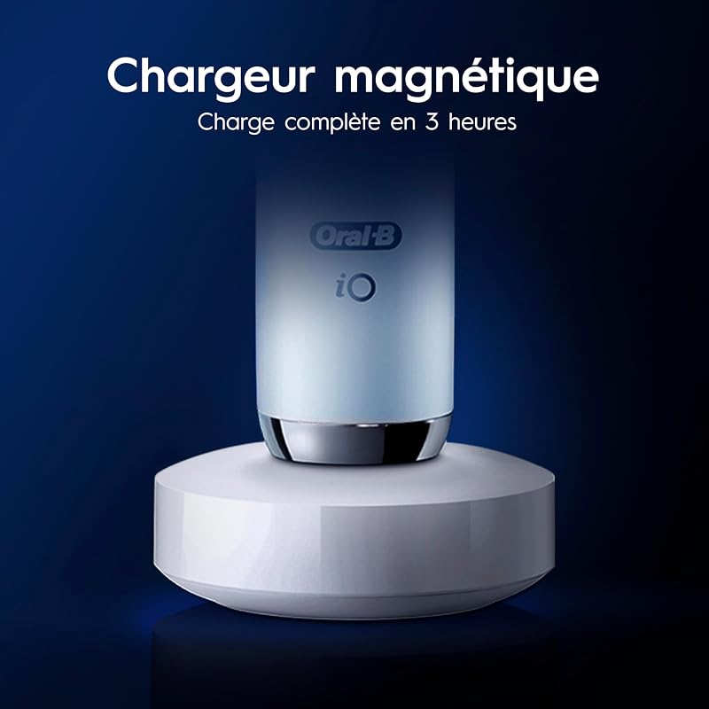 Brosse A Dents Electrique iO 9 Bleue, 7 Modes De Brossage Dont Blancheur Et Soin Des Gencives, 16 Zones De Nettoyage, Ecran Interactif, Brossette Oral B De Rechange, Etui De Voyage