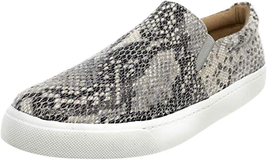 WEUIESlip On Sneakers for Women - Snakeskin Walking Shoes Comfort Loafers Lightweight Flats