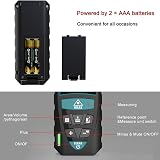 RockSeed 50m Laser Distance Meter with 2 Bubble Levels M/In/Ft Backlit LCD view 6
