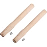 FOCMKEAS 2 pcs Premium Oak Hammer Handle Replacement 32cm Long | 1 lb Wood Tool Handle,Ball Peen Hammer Handles with a Steel Wedges Suitable for Small Hammers or Axes with 22&times;15mm Tenons