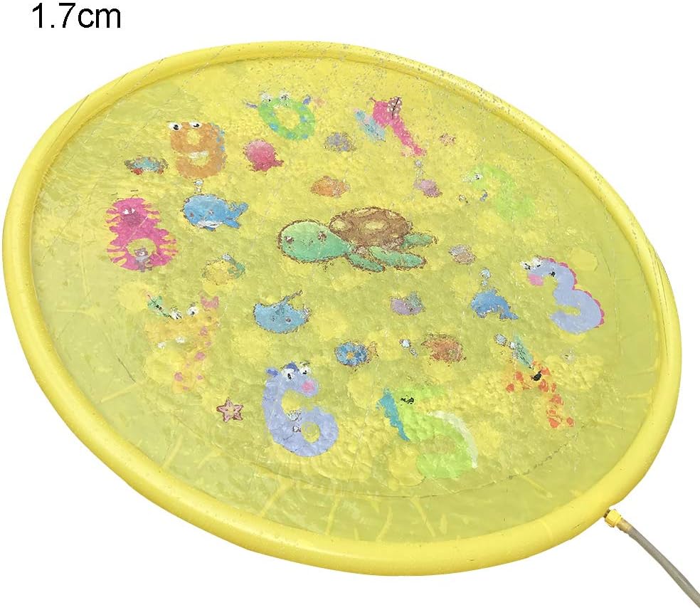 Yugust Sprinkle Splash Play Mat,Large Size Inflatable Water-Filled Pad Spray Water Game Toy for Kids Summer Outdoor Water Sport,67in/5.5ft