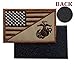 USA American Flag w/ Marine Corps USMC Military Tactical Morale Badge Patch (Brown)
