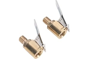 EVGATSAUTO Tire Air Chuck with Clamp/Holder Adapter, Brass Locking Tire Inflator Nozzle, Effortless Inflation, Leak Preventio