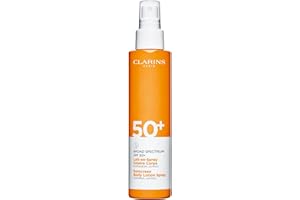 Clarins Body Sunscreen Lotion Spray | Broad Spectrum SPF 50+ | UVA/UVB Protection | Lightweight and No White Cast | Enriched 