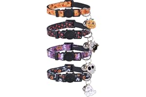 Lamphyface Halloween Cat Collar Breakaway with Bell Soft Holiday for Kitten Kitty Adjustable Safety
