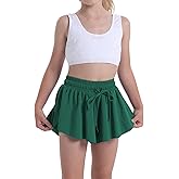 Flowy Shorts for Teen Girls Athletic Running Youth Butterfly Shorts