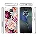 BAISRKE Moto G5s Plus Case, Moto G5S+ Case with Flower Slim Shockproof Clear Floral Pattern Soft Flexible TPU Back Cove for Moto G5s Plus & G5S+ (2017)[Purple Pink]