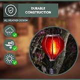 Garden Mile Red Solar Hot Air Balloon Lantern 44cm Flickering Flame LED view 5