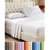 Flex Top Split Head King 4 Piece Sheet Set - Ultra-Soft, Breathable - White | Cooling Bed Sheets Set, Hotel Luxury Bedding for Women &amp; Men with Deep Pockets, Wrinkle Free &amp; Fade Resistant, Oeko-Tex