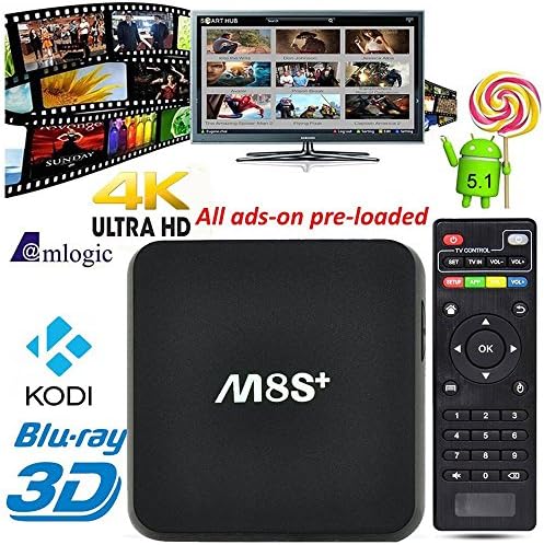 Xiao Aojiao M8S+ Android Tv Box Amlogic S805 KODI Pre-installed Streaming Media Players---Black