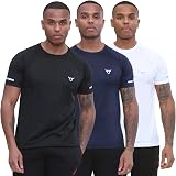 TORO ACTIVA Pack of 3 Mens Workout Short Sleeve T-Shirts Athletic Fit