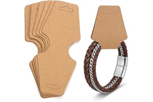 50pcs Jewellery Earring Display Cards Brown Kraft Card Holder,Necklace Display Cards Bracelet Display Cards,Handmade Cardboar