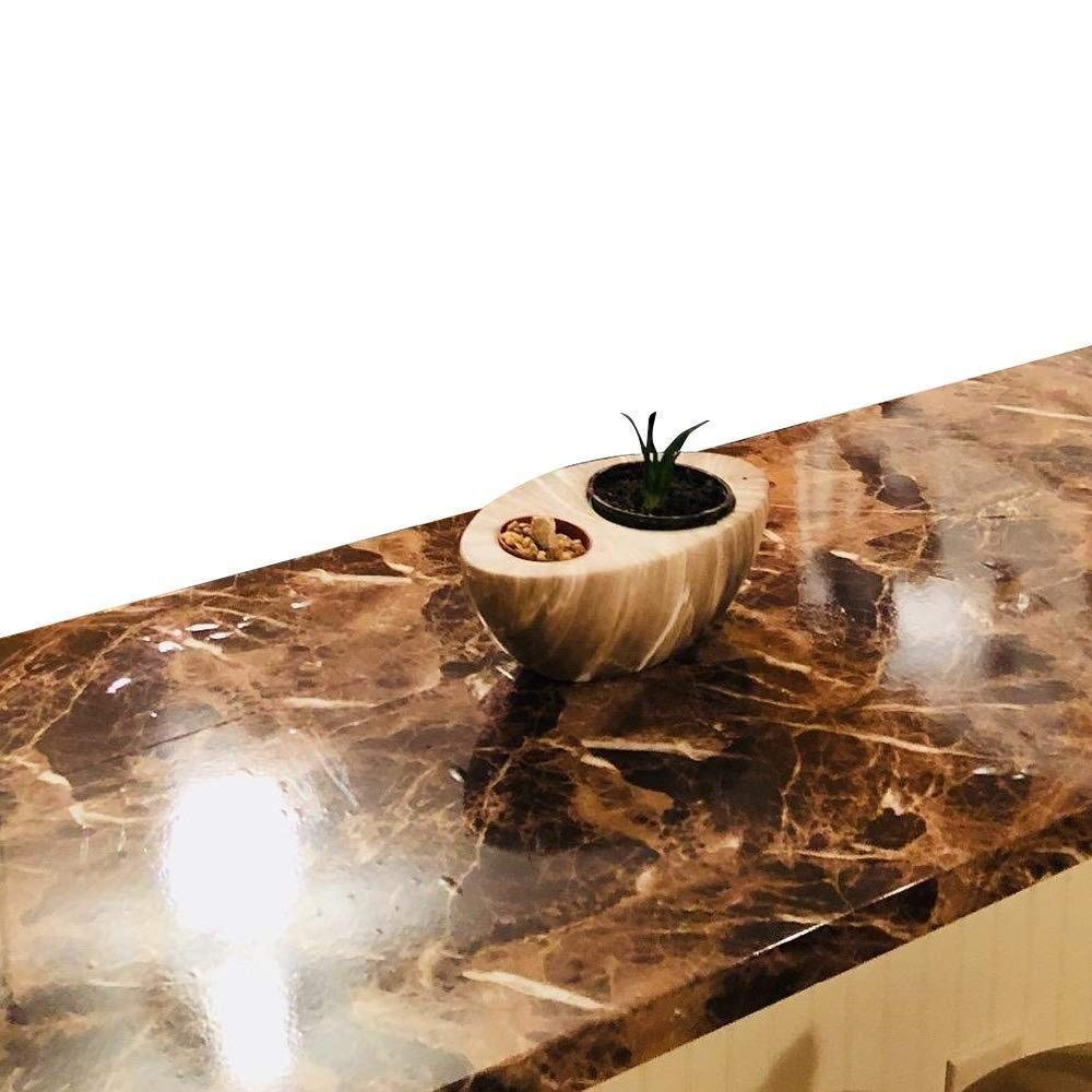 EZ FAUX DECOR Self Adhesive Dark Emperador Brown Marble Granite Peel