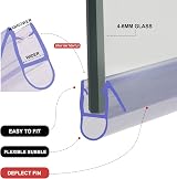 HNNHOME Pair of 2 Bath Shower Screen Door Seal Strip 6-8mm Glass view 4