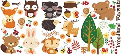 Doitsa 1 Pcs Autocollants Pour Animaux De La Foret Wallpaper Decoration Sticker Mat Autocollant En Vinyle Decoration Creative Couleur Comme Indique Amazon Fr Bebes Puericulture