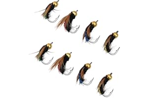 Nymph Fly Fishing Lures, Stonefly Imitation Hooks with High Carbon Steel, Realistic Plastic Nymphs for Trout Bass Grayling Ba