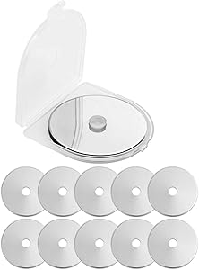 Abuff 45mm Rotary Cutter Blades Replacement Blades, 10 Pcs Trimmer Refill Blades Fits Fiskars, Olfa, Martelli, Dafa, Truecut Replacement for Quilting Scrapbooking Sewing