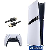 PlayStation 5 Pro with 2TB SSD Storage, Wireless Dualsense Controller - PS5 Pro Gaming System, White (Renewed)