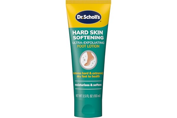 Dr. Scholl's Dry, Flaky Skin Remover Ultra Exfoliating Foot Lotion Cream, 3.5 oz, Moisturizer with Urea for Rough Dry Cracked Feet, Heal and Soothe for Healthy Looking Feet, Intensive Foot Skin Care