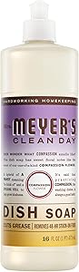 MRS. MEYER'S CLEAN DAY Liquid Dish Soap, Compassion Flower Scent, 16 Fl Oz Bottle