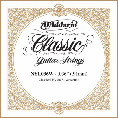 D'Addario NYL036W Corde seule en cuivre Plaqué Argent Calibre .036