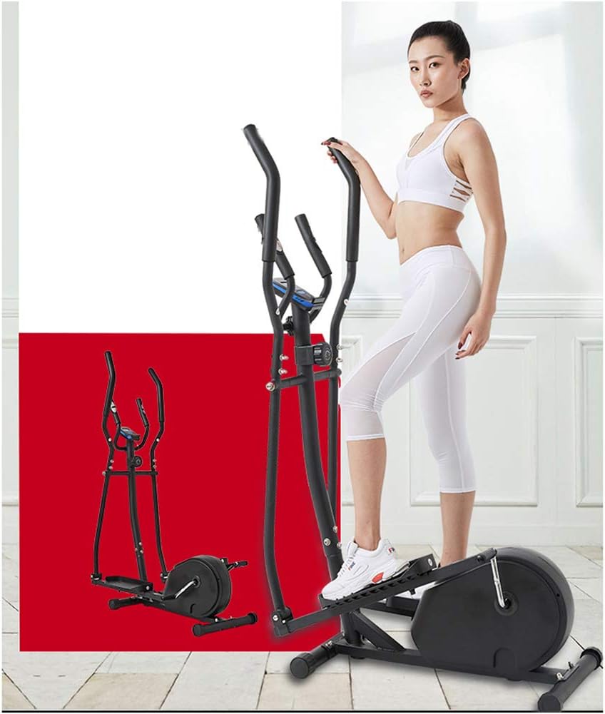TXDWYF Compact Elliptical Machine/Oliptical Machine/Indoor Cycling Bike/Exercise Equipment For Home Elliptical w/LCD Monitor/Manual Treadmill / 440 LB Max Weight