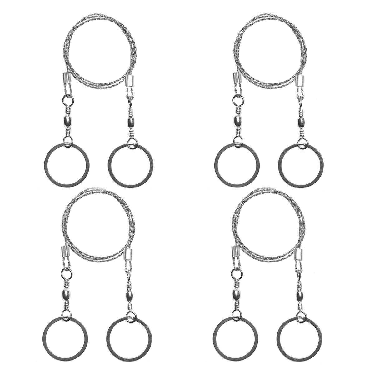 4 Pack Survival Wire Saw - Stainless Steel Pocket Saw for Outdoors Emergency Survival Kit, Bushcraft, Hunting, Hiking