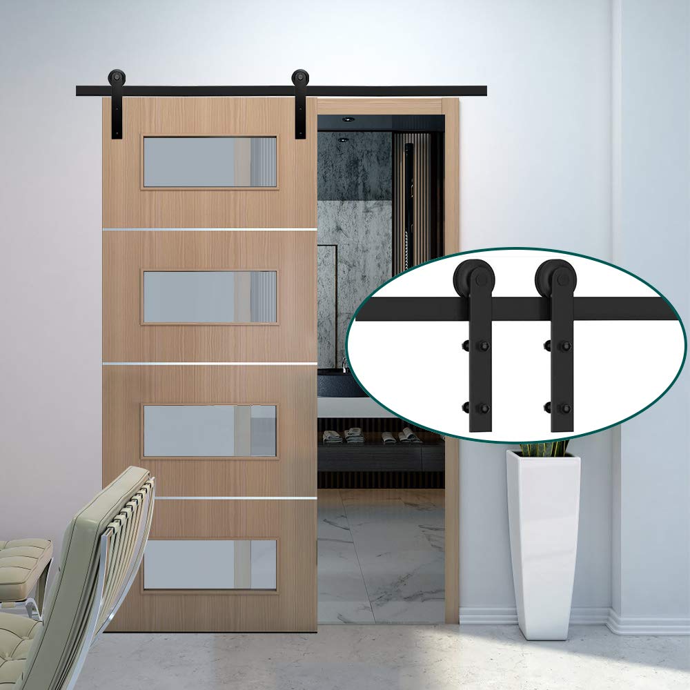 10.5FT/320cm Sliding Door Hardware Sliding Track Barn Door Kit for Single Barn Door