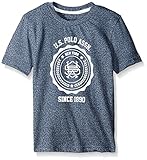 U.S. Polo Assn. Big Boys Flocked Logo Print T-shirt, Marled Navy, 14/16