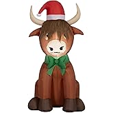 Christmas Airblown Inflatables Yard Decoration Highlander Cow, 3.5 ft