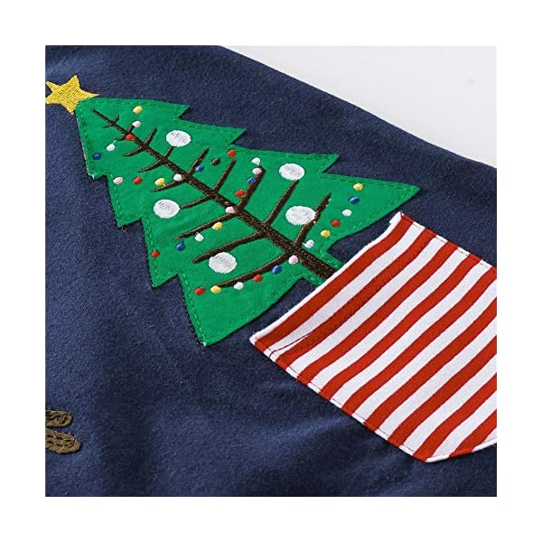 Toddler Girl Long Sleeve Dress Stripe Rainbow Christmas Cotton Casual Tunic Playwear Basic Shirt Party Dresses - Image 4