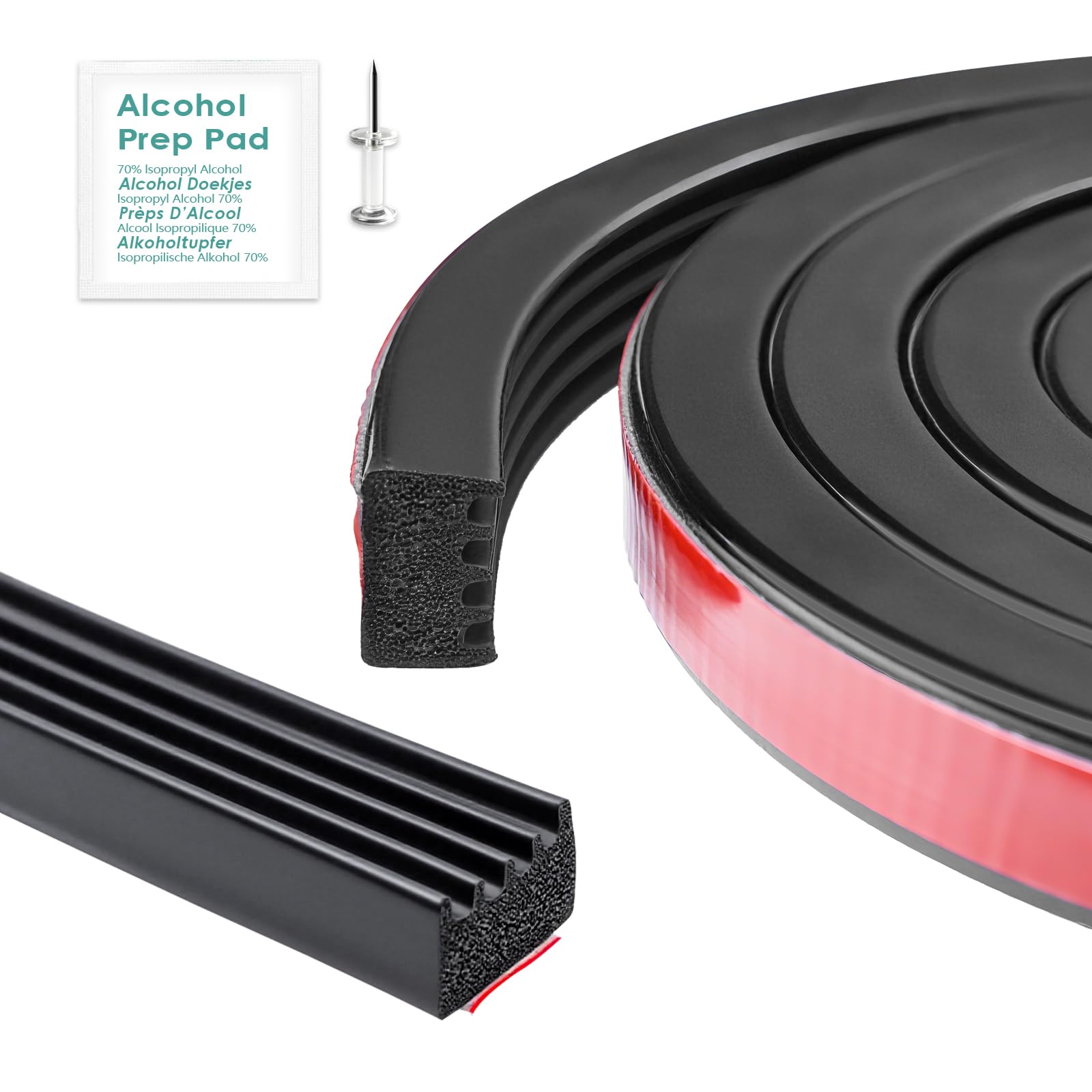 Photo 1 of 326A0004 Ribbed Bulkhead Seal Strip 3/5" X 65", Tonneau Cover Bulkhead/Service Kit/Self-Adhesive EPDM Foam Rubber Seal W/Tape/Ideal Weather Stripping