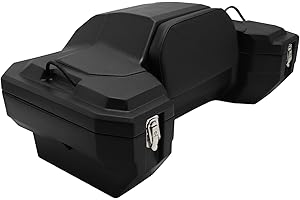 TCMT 82L ATV Part Rear Rack Back Seat Storage Pack Luggage Trunk W/Backrest Black